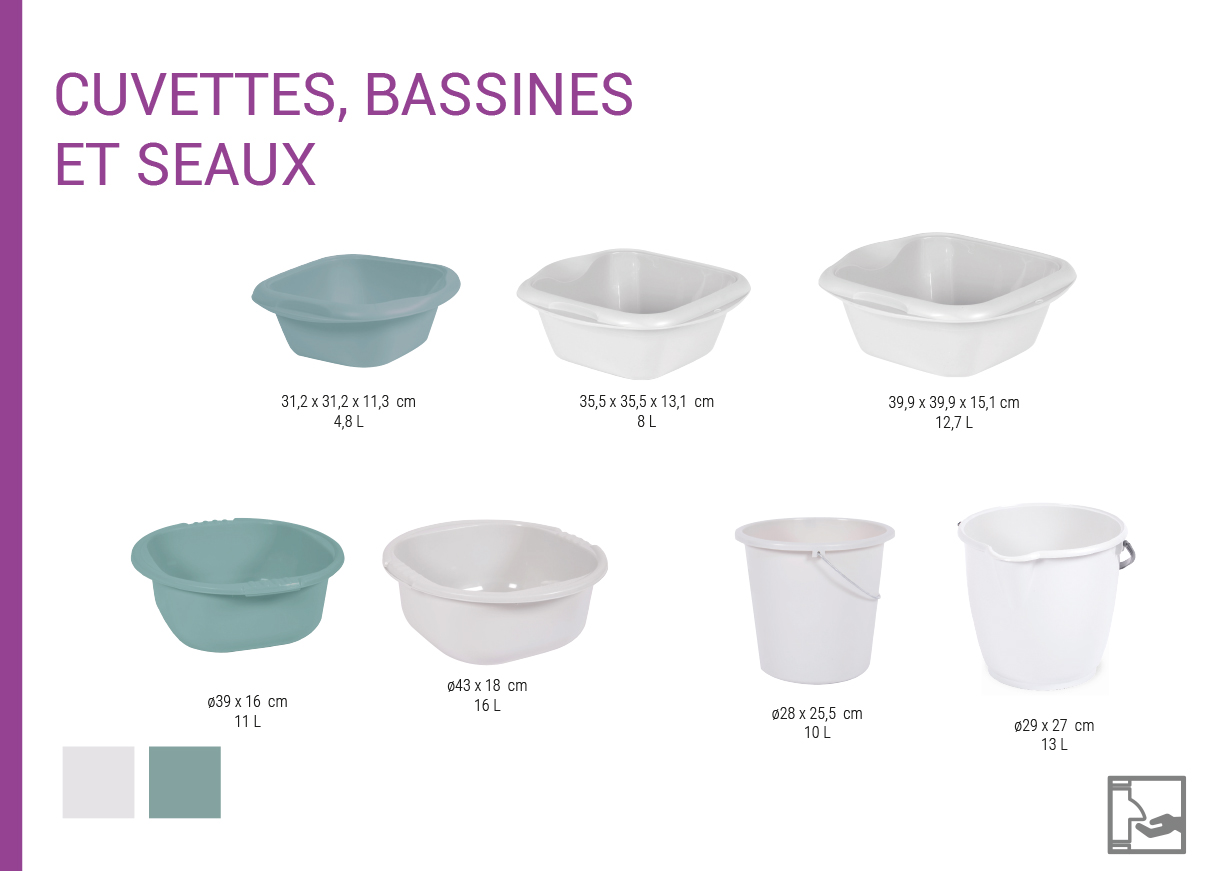 Cuvettes, bassines et seaux EDA